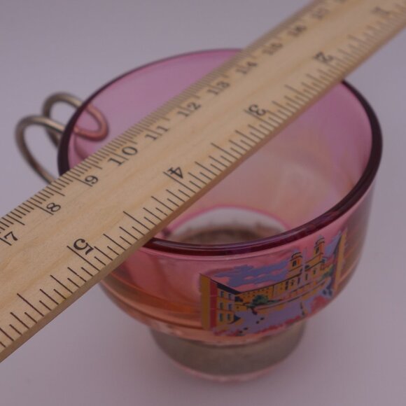 Set of Six(6) Roma Scene Glass Cups with Metal Handles - Picture 10 of 14